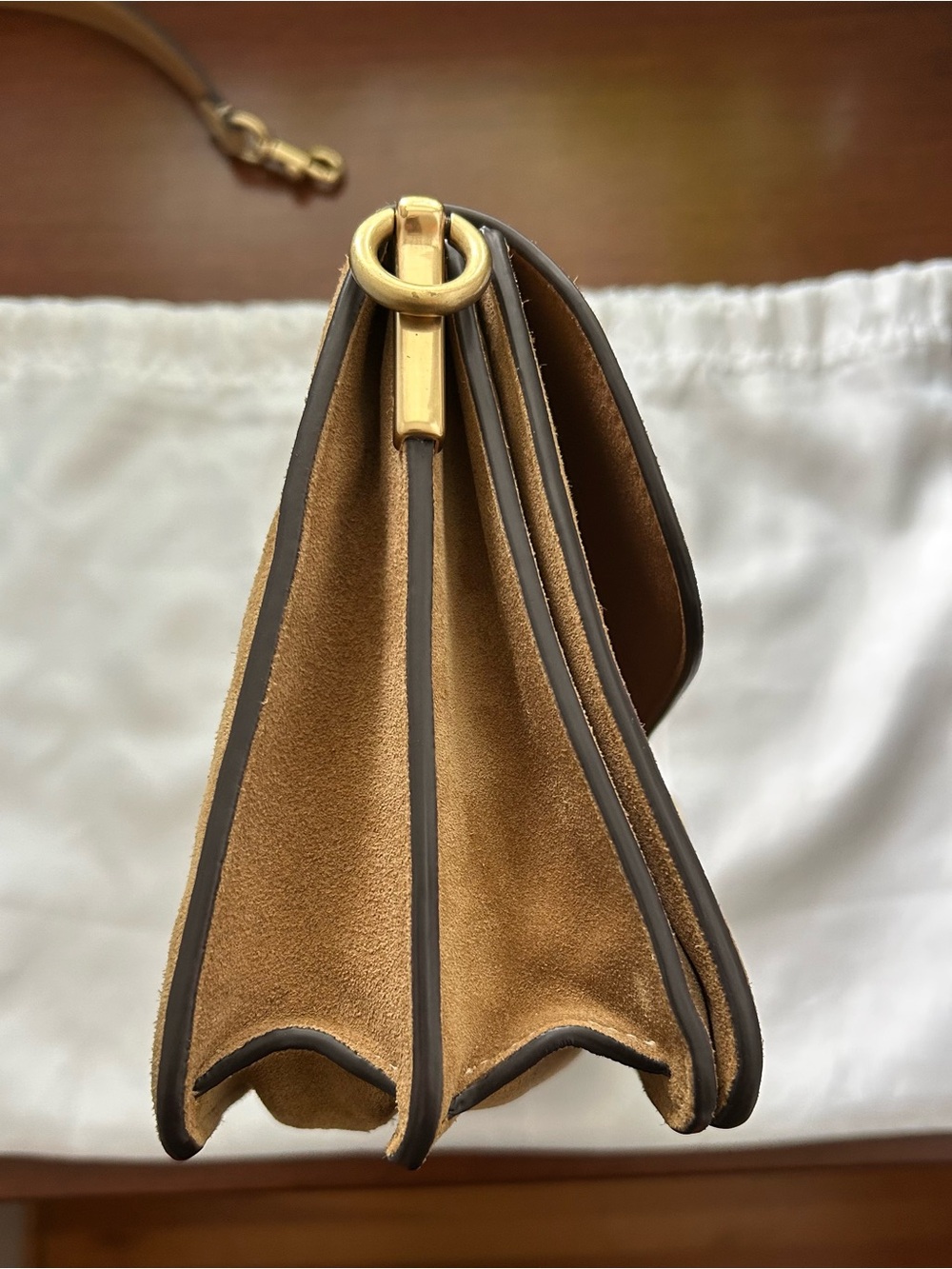 Coach Brown Suede Tabby Shoulder Bag with Gold Hardware - Picture 4 of 14